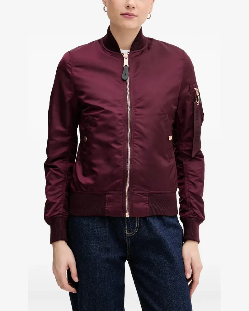 Alpha Industries Bomberjacke mit Reißverschlusstaschen - Violett Violett
