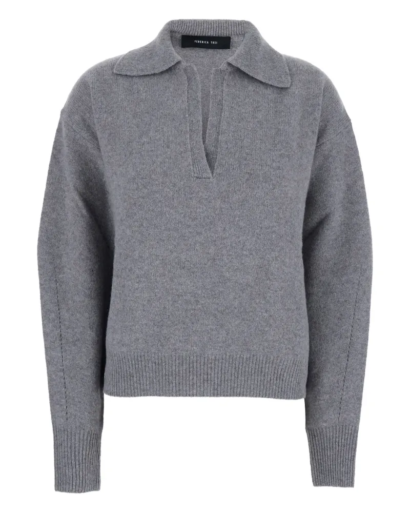 Federica Tosi Pullover mit Poloshirtkragen - Grau Grau
