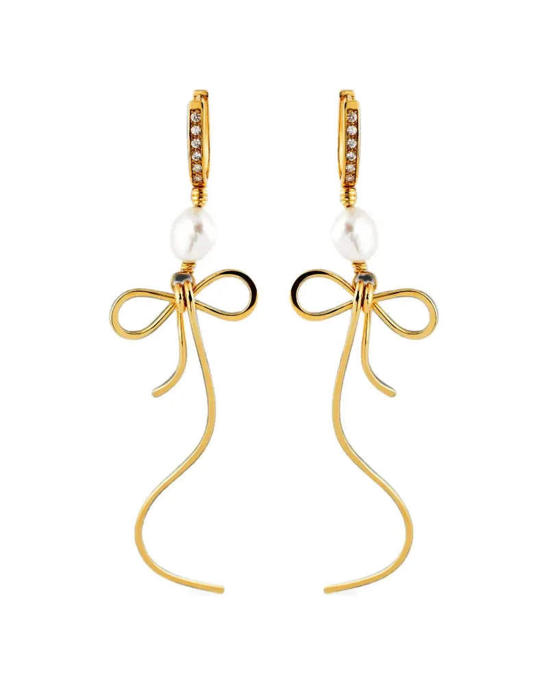 Marni Perlenohrringe mit Schleife - Gold Gold