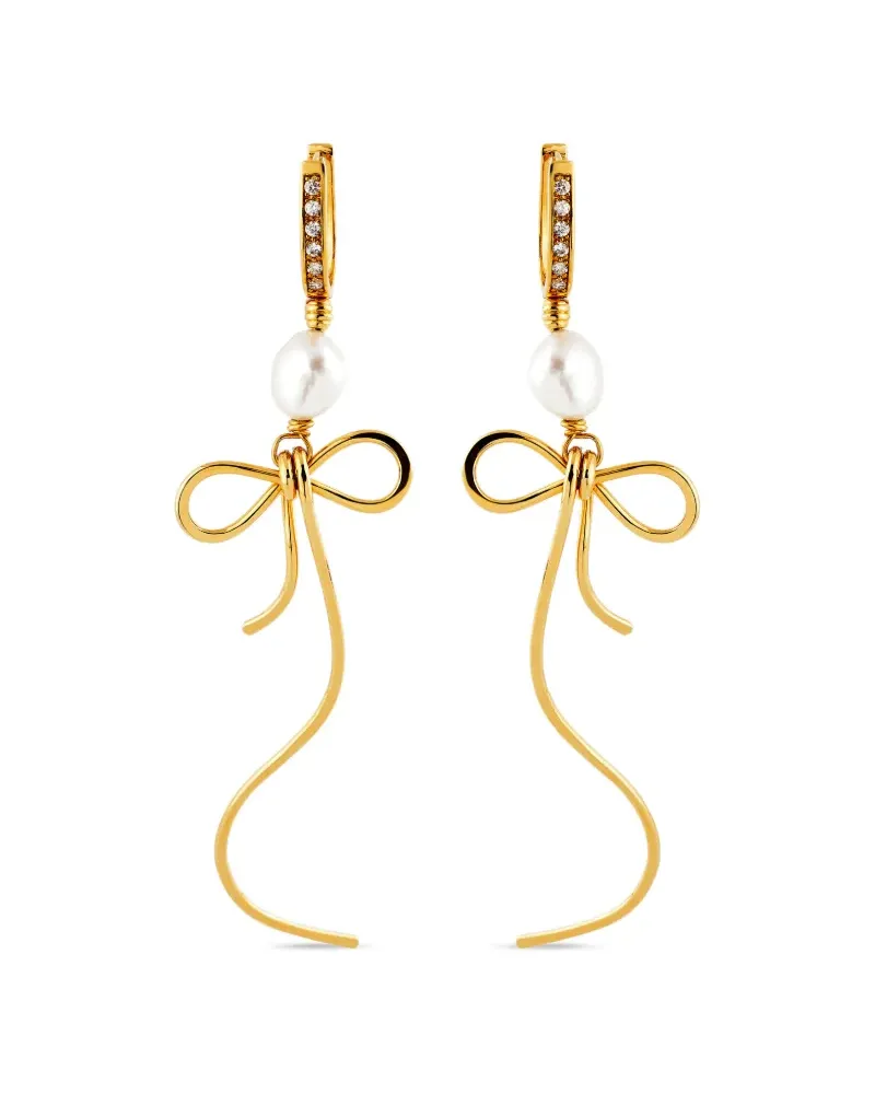 Marni Perlenohrringe mit Schleife - Gold Gold