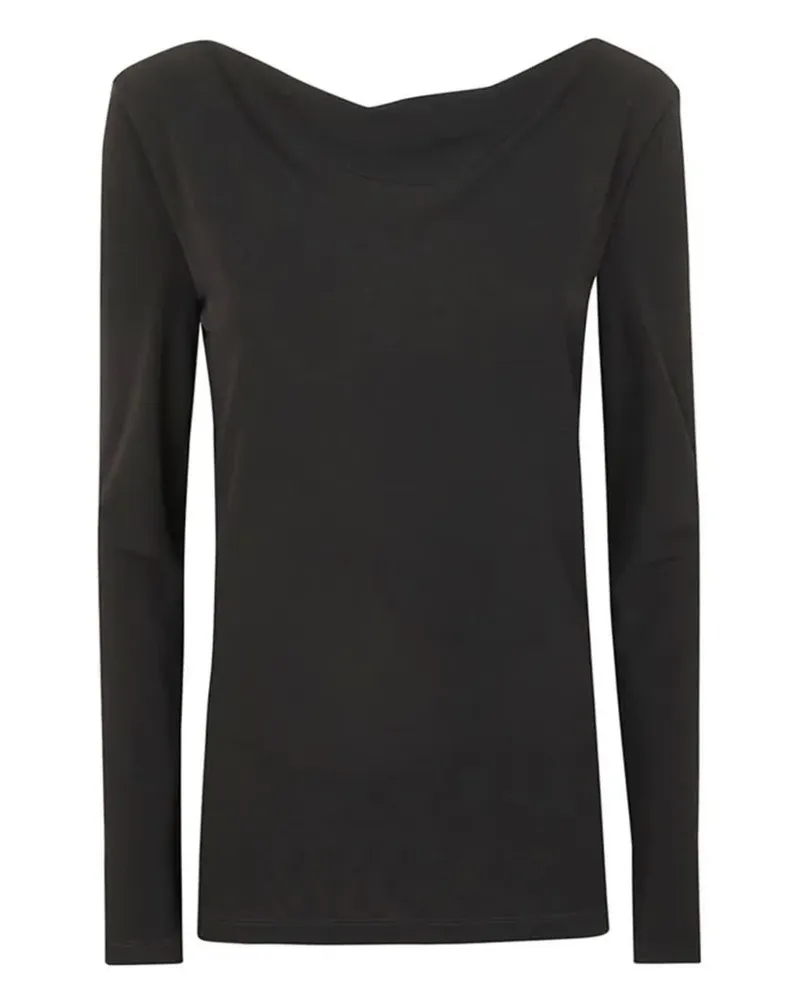 Alberta Ferretti Klassisches Langarmshirt - Schwarz Schwarz