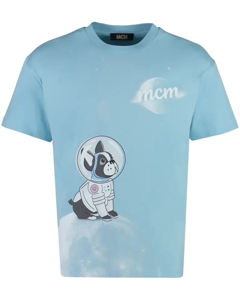 MCM T-Shirt mit grafischem Print - Blau Blau