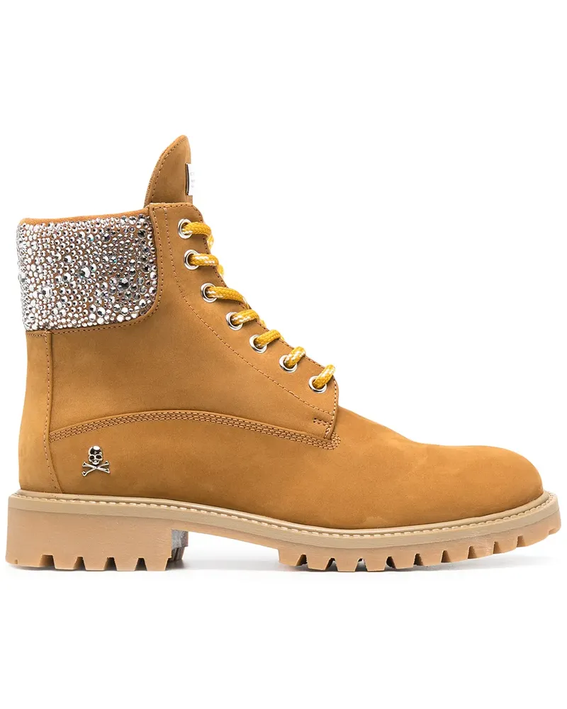 Philipp Plein Stiefel mit Kristallen - Nude Nude