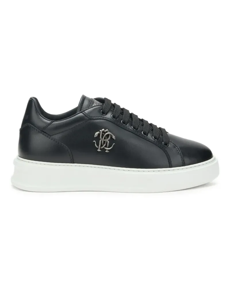 Roberto Cavalli Sneakers mit Logo-Schild - Schwarz Schwarz