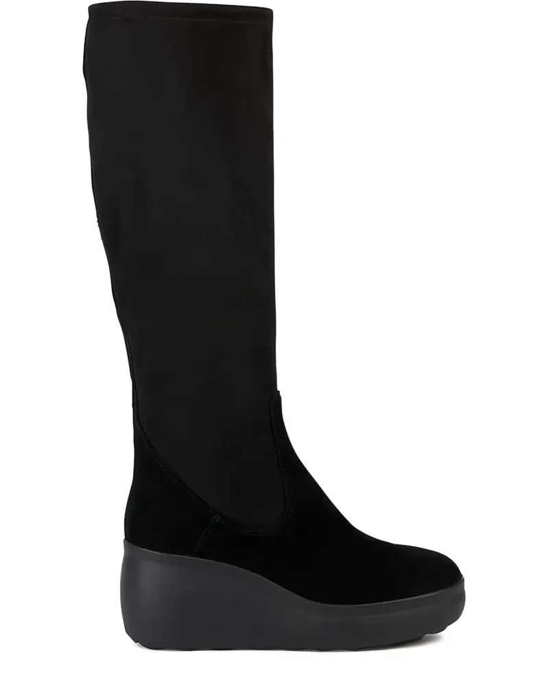 Geox Kniehohe Stiefel mit Wedge-Absatz - Schwarz Schwarz
