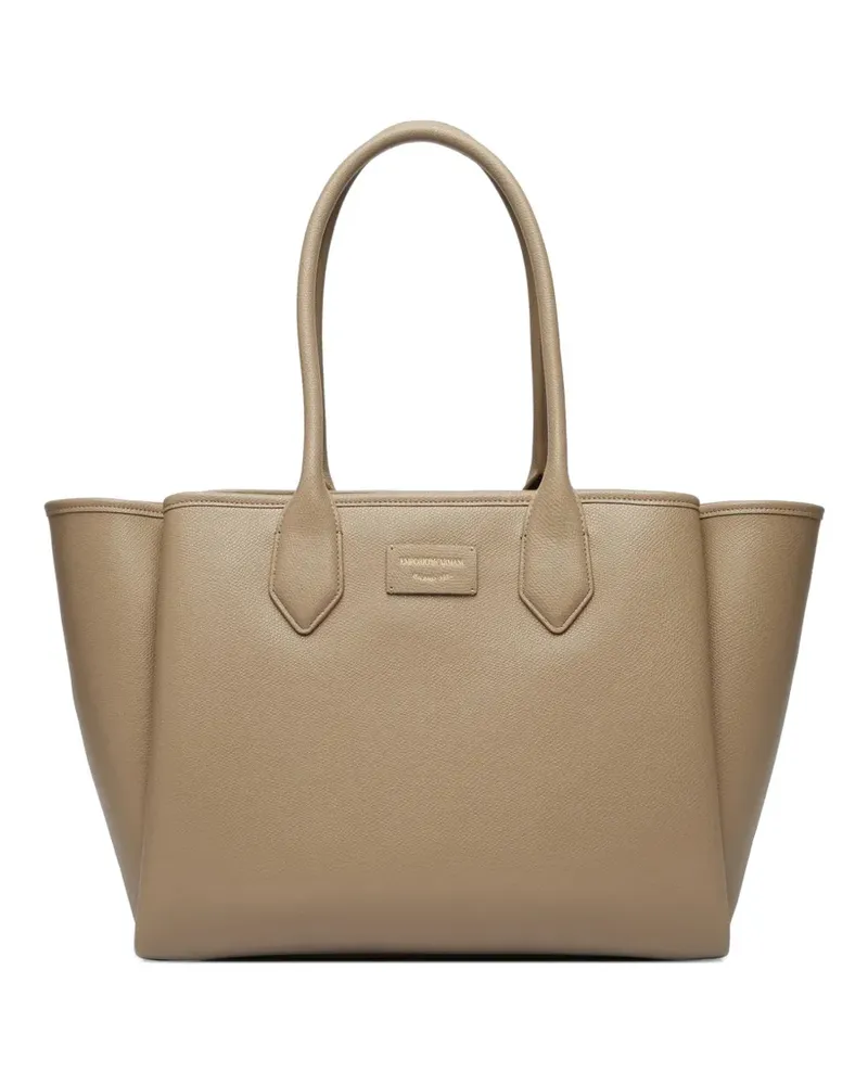 Emporio Armani logo-detail tote bag - Nude Nude
