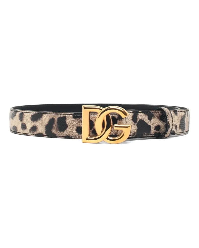 Dolce & Gabbana Gürtel mit Leopardenprint - Nude Nude