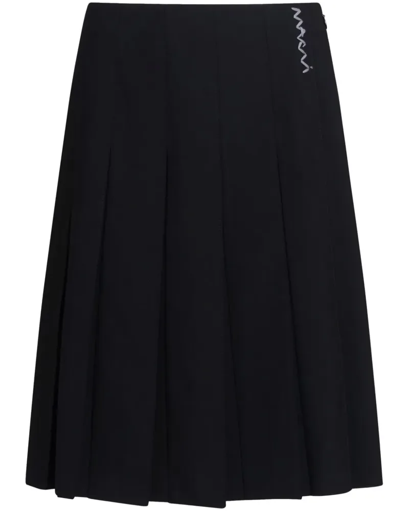Marni Midirock mit Falten - Schwarz Schwarz