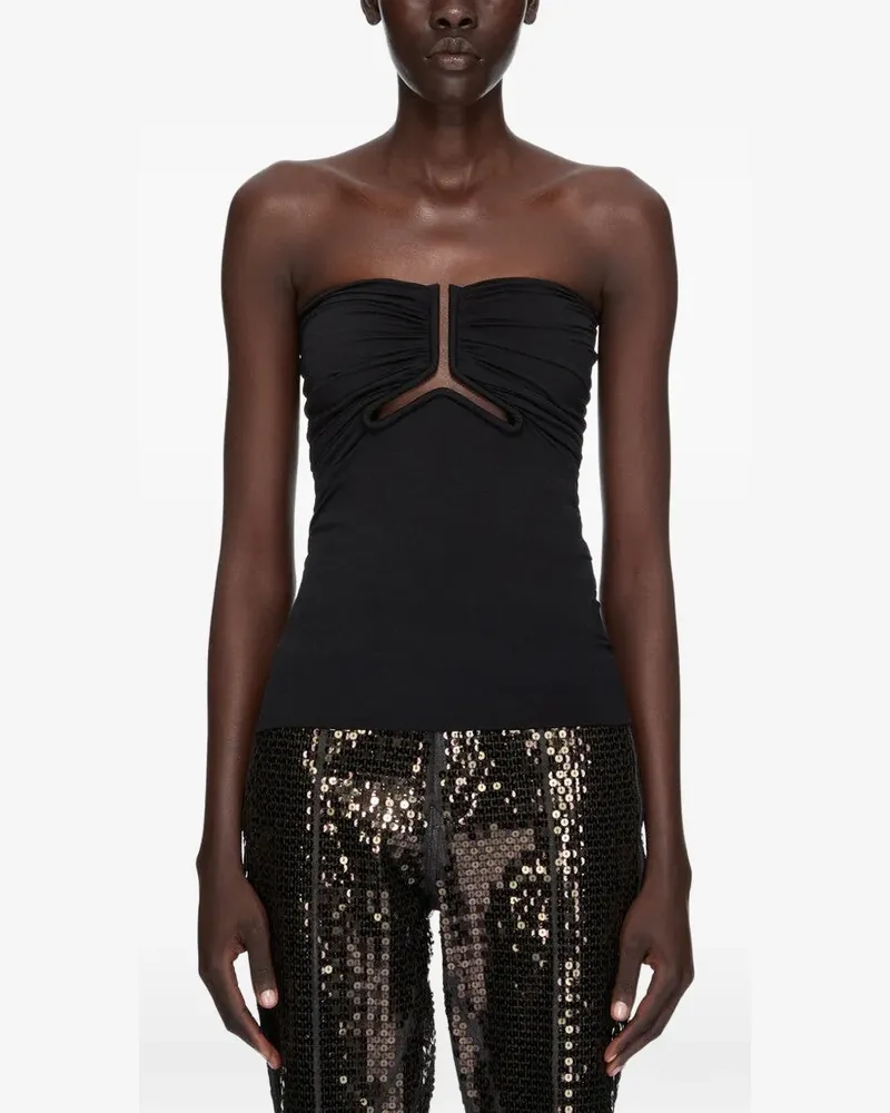 Rick Owens Gerafftes Top - Schwarz Schwarz