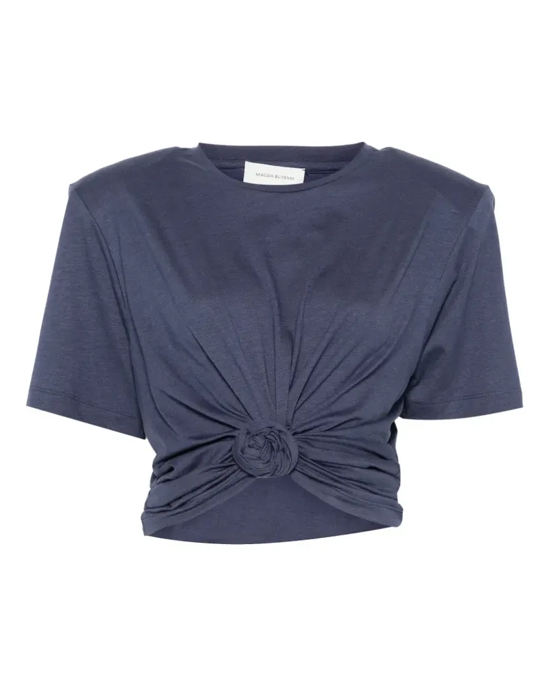 Magda Butrym T-Shirt mit gepolsterten Schultern - Blau Blau
