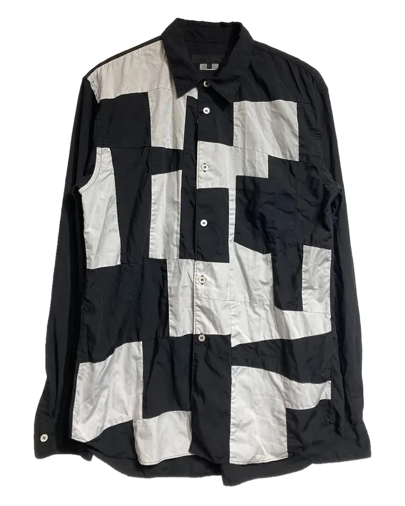 Comme des Garçons Hemd im Patchwork-Look - Schwarz Schwarz