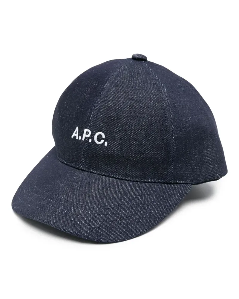 A.P.C. Jeans-Baseballkappe mit Logo-Stickerei - Blau Blau