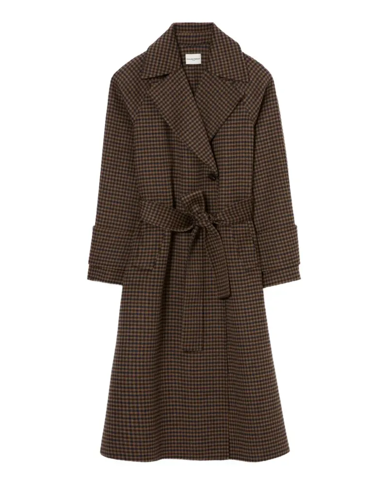 Claudie Pierlot Karierter Mantel mit Gürtel - Braun Braun