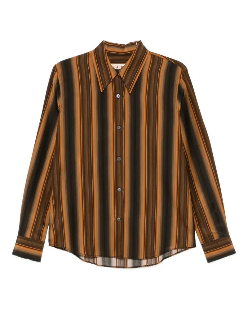 Marni vertical-stripe long-sleeve shirt - Braun Braun