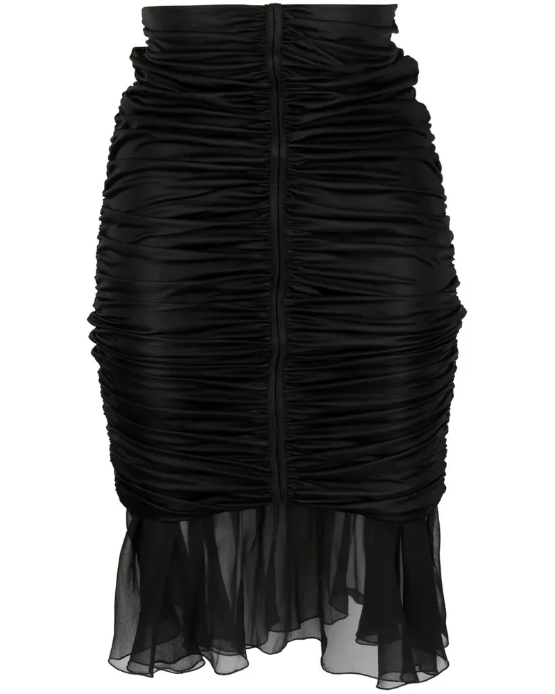 Blumarine Geraffter Bleistiftrock - Schwarz Schwarz