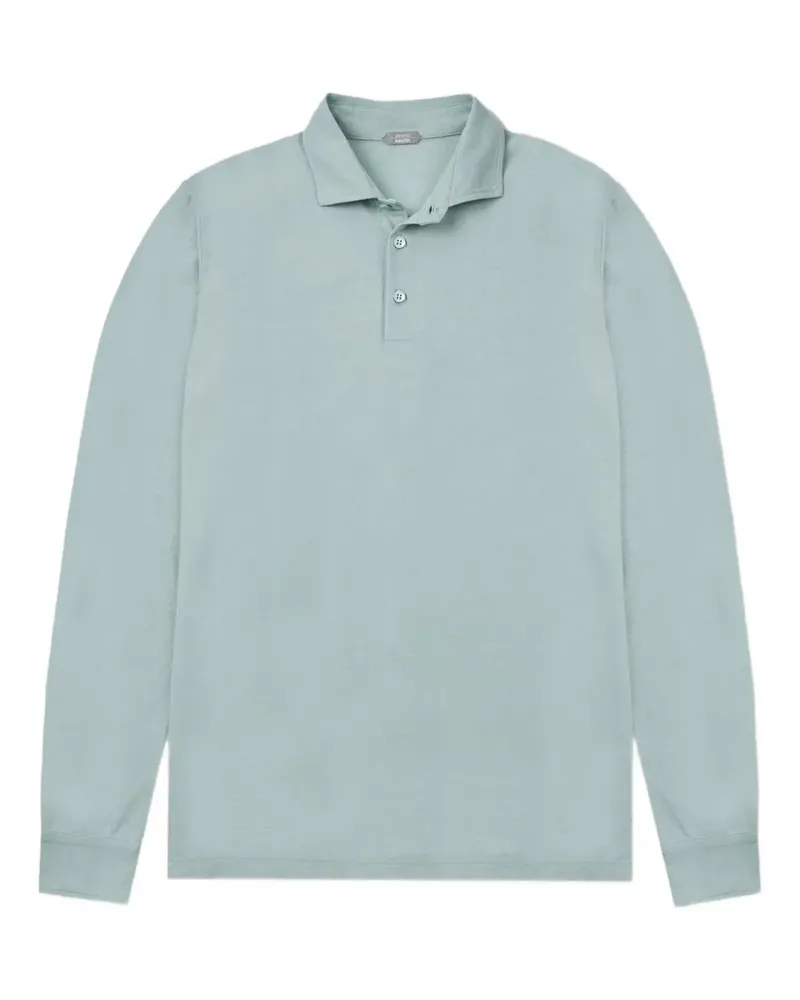 Zanone long-sleeve button polo shirt - Blau Blau