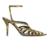 Riemchensandalen mit Python-Effekt - Gelb