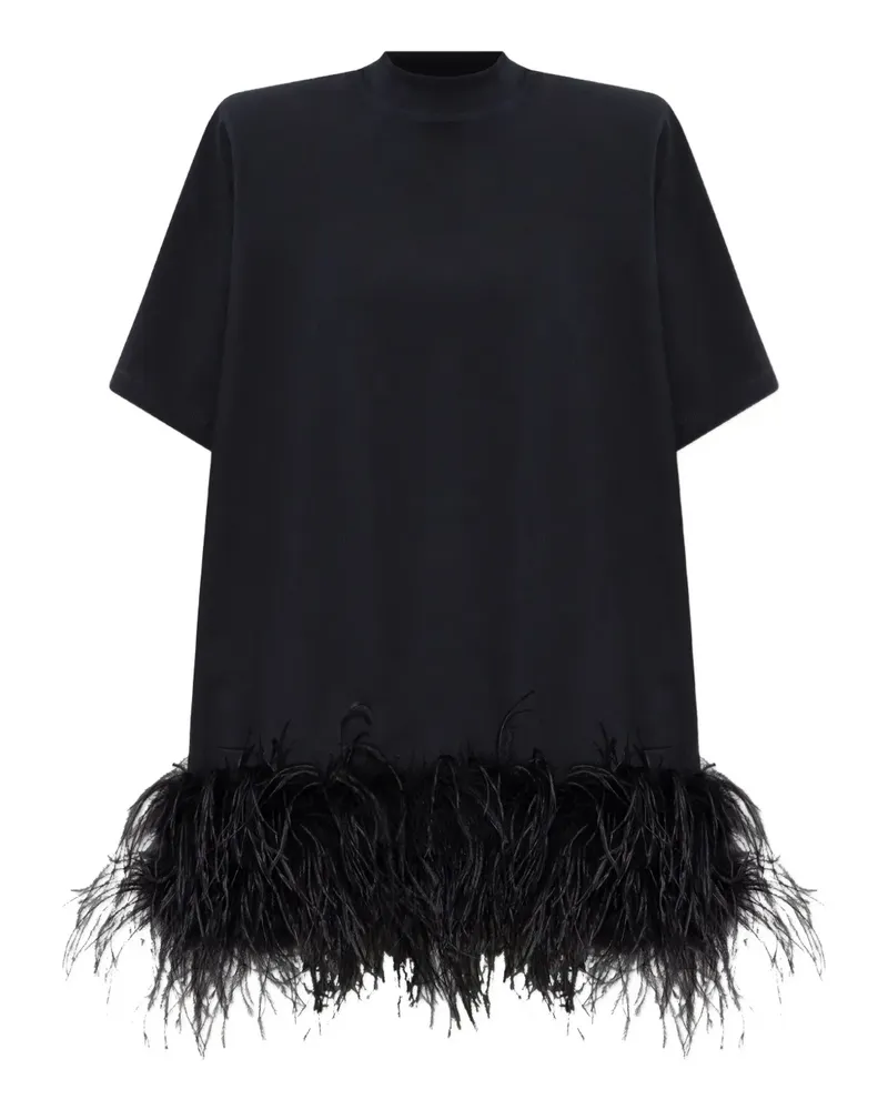 ATTICO Minikleid mit Federbesatz - Schwarz Schwarz