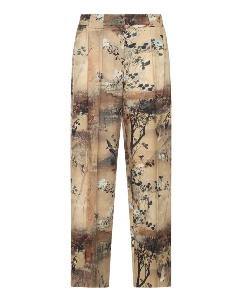 Pierre-Louis Mascia Beatex Hose mit Blumenprint - Nude Nude