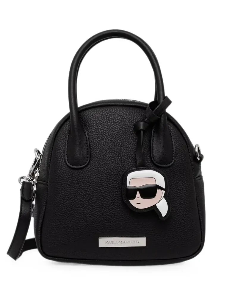 Karl Lagerfeld Handtasche mit Logo-Anhänger - Schwarz Schwarz