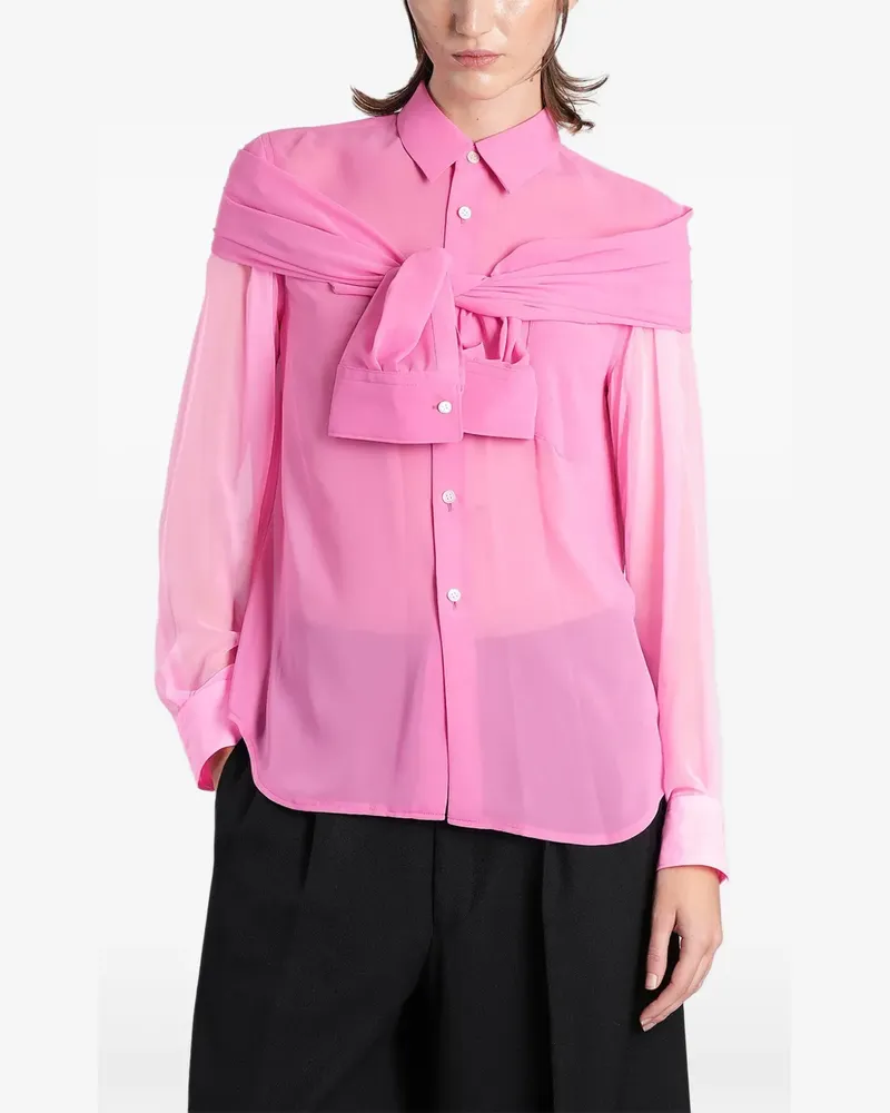 Comme des Garçons knotted-detail long-sleeve shirt - Rosa Rosa
