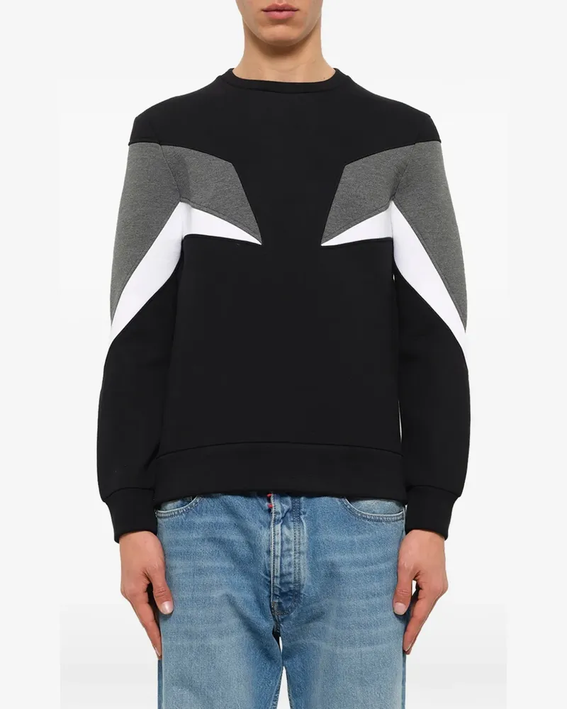 Neil Barrett Dreifarbiges Sweatshirt - Schwarz Schwarz