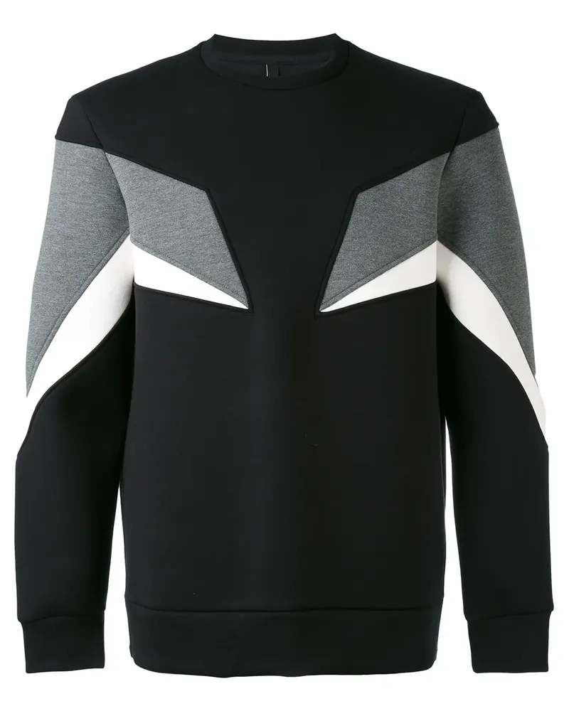 Neil Barrett Dreifarbiges Sweatshirt - Schwarz Schwarz