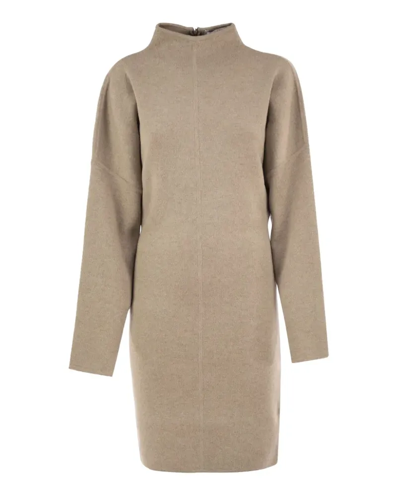 Max Mara stand-collar dropped-shoulder dress - Nude Nude