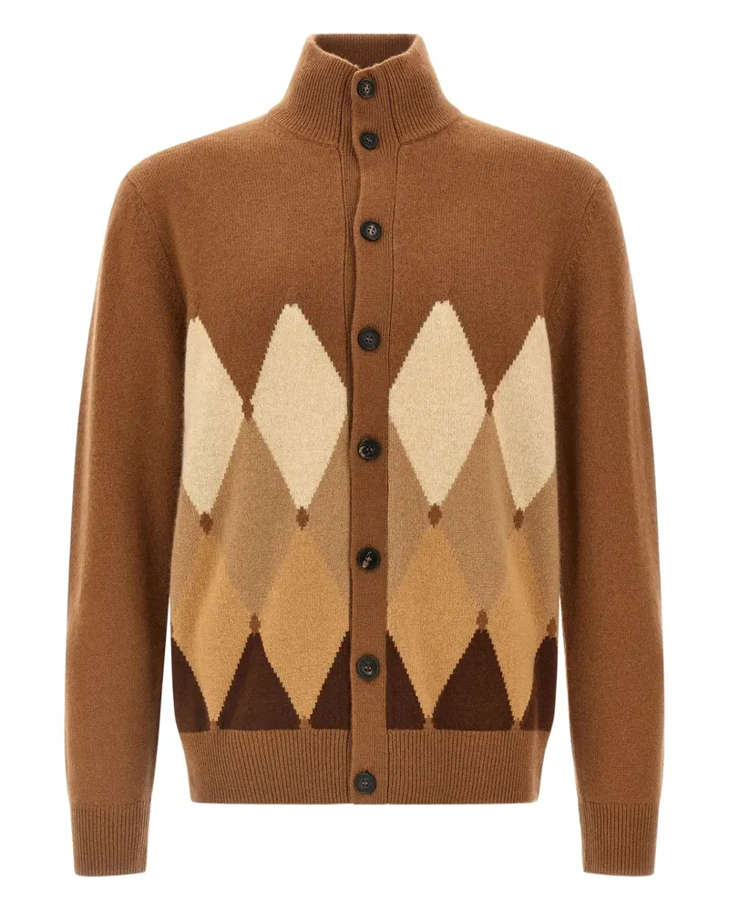 Ballantyne argyle-pattern high-neck cardigan - Braun Braun