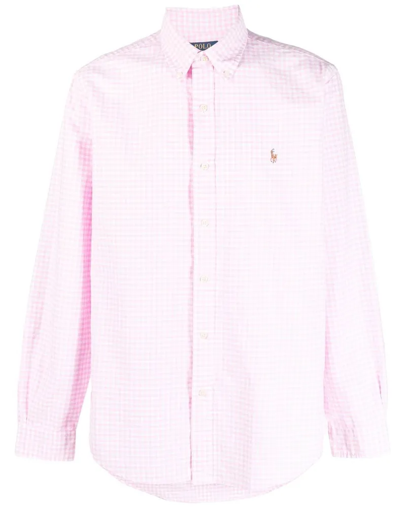 Ralph Lauren Kariertes Hemd mit Logo-Stickerei - Weiß Weiß