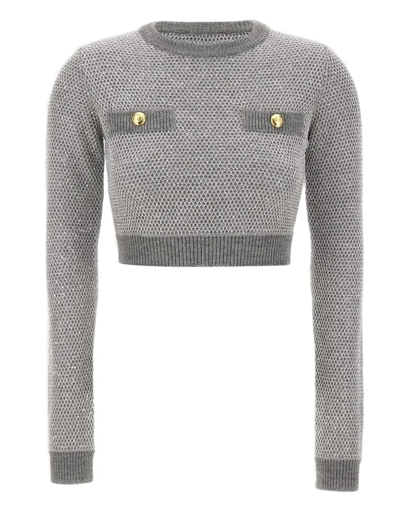 Elisabetta Franchi Pullover mit Pailletten - Grau Grau