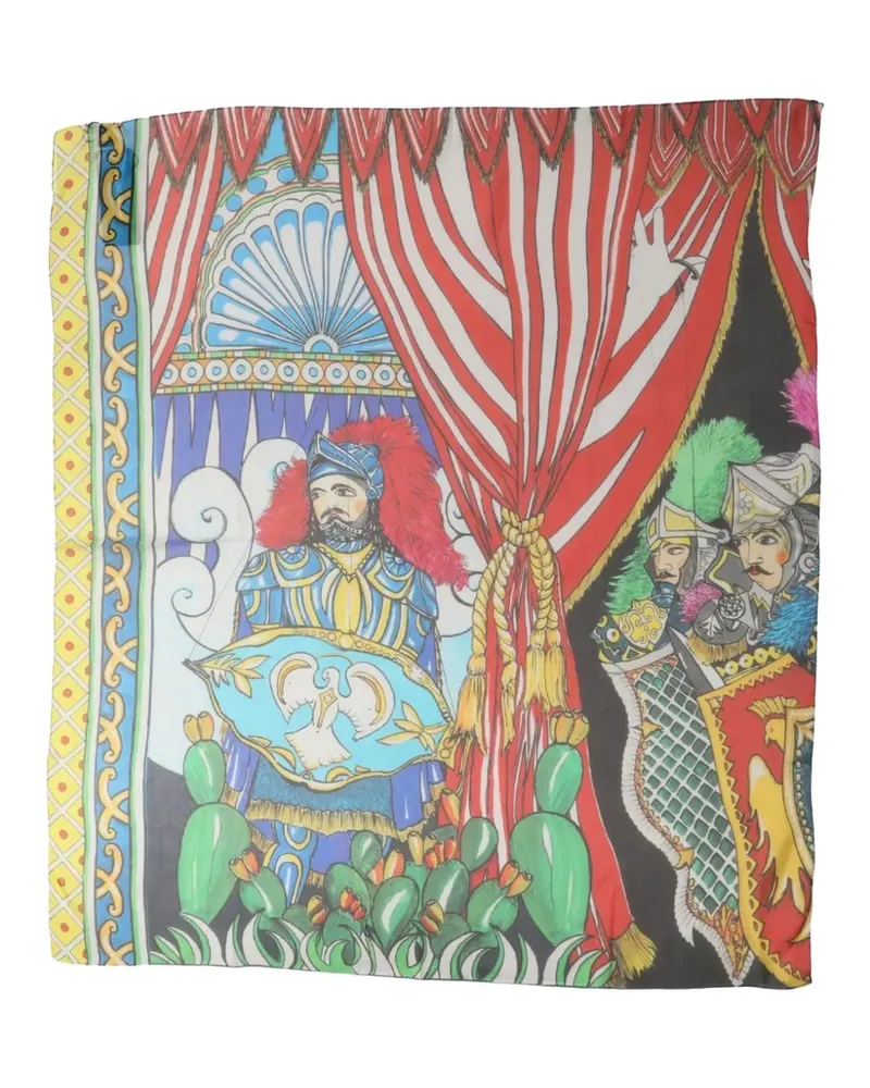 Dolce & Gabbana graphic-print silk scarf - Rot Rot