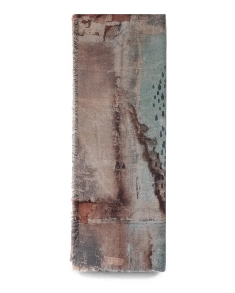 Pierre-Louis Mascia Euclide/S frayed wool scarf - Nude Nude
