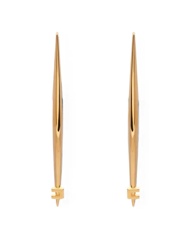 Elisabetta Franchi Ohrringe mit Logo-Schild - Gold Gold