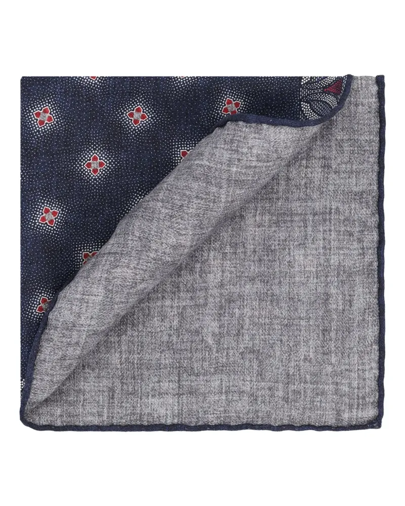 Brunello Cucinelli Einstecktuch mit geometrischem Print - Blau Blau