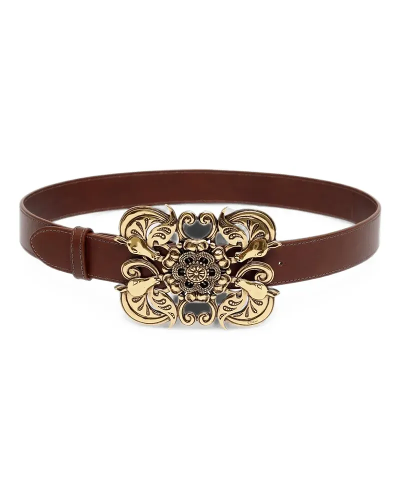 Chloé The  Wild Medallion buckle leather belt - Braun Braun