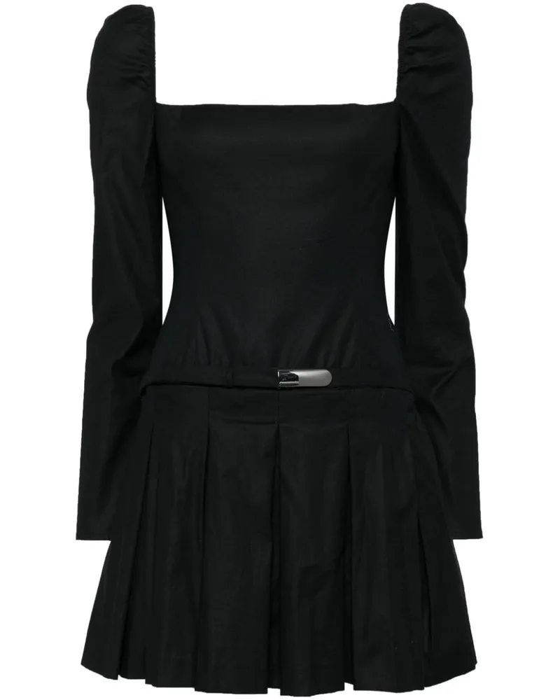 Reformation Plisiertes Luella Kleid Schwarz