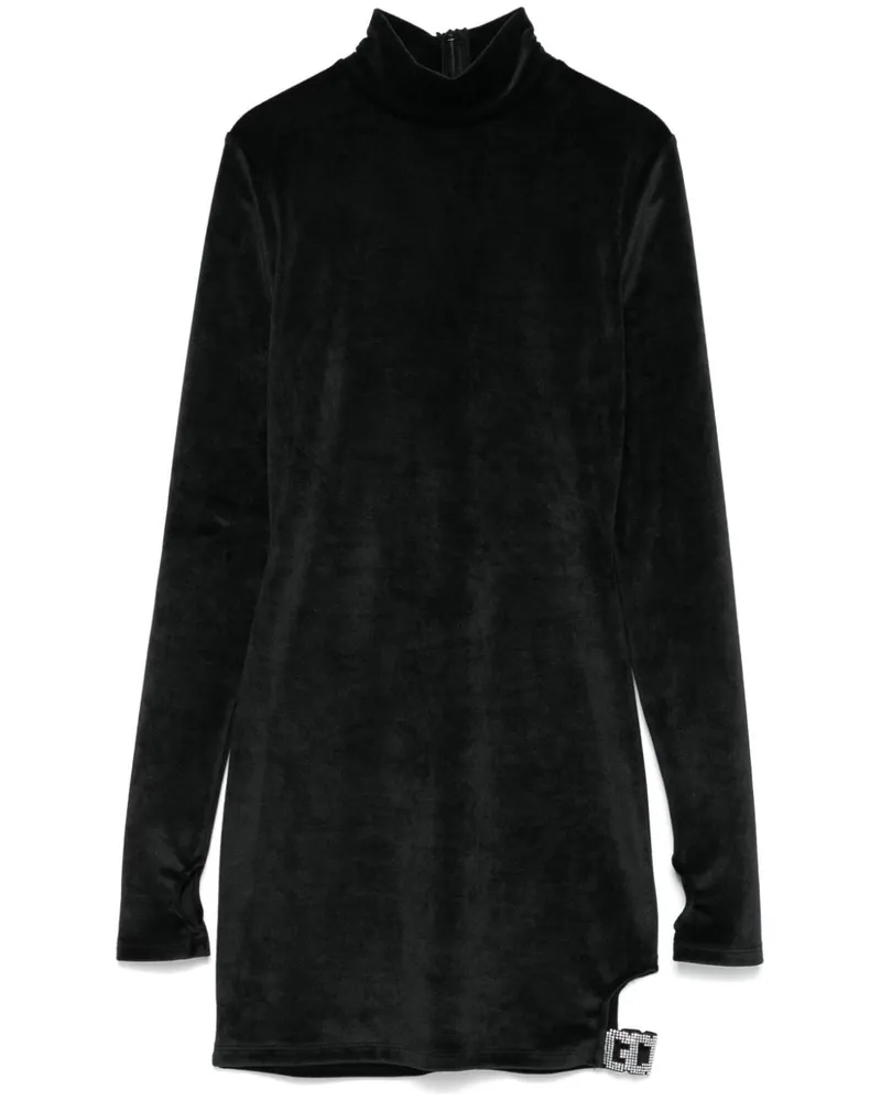 GCDS Minikleid aus Samt - Schwarz Schwarz