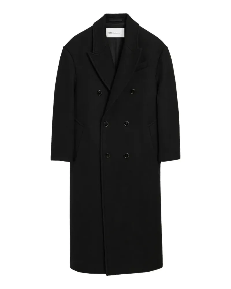 AMI Paris Doppelreihiger Mantel - Schwarz Schwarz