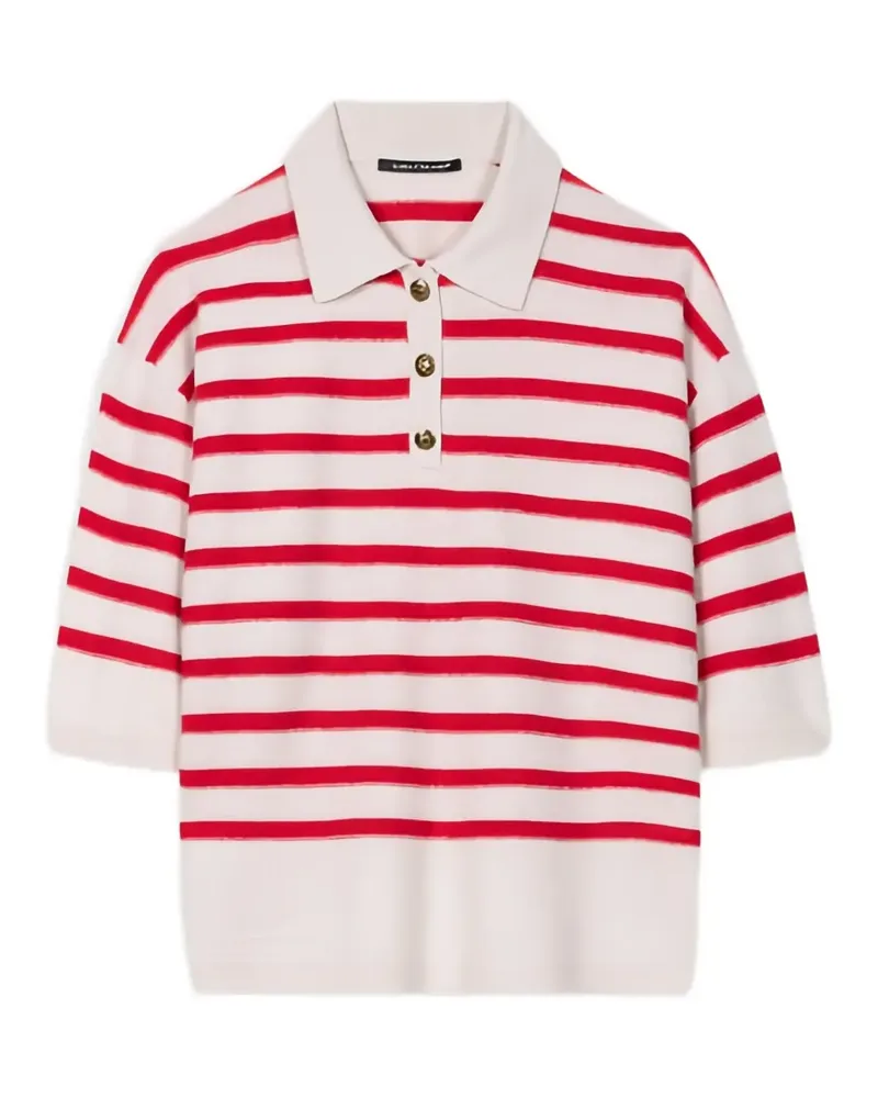 Luisa Cerano Gestreiftes Poloshirt - Nude Nude