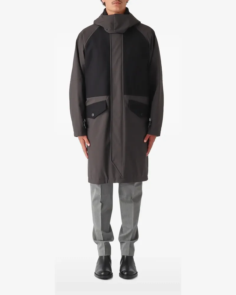 Herno hooded panelled coat - Grau Grau