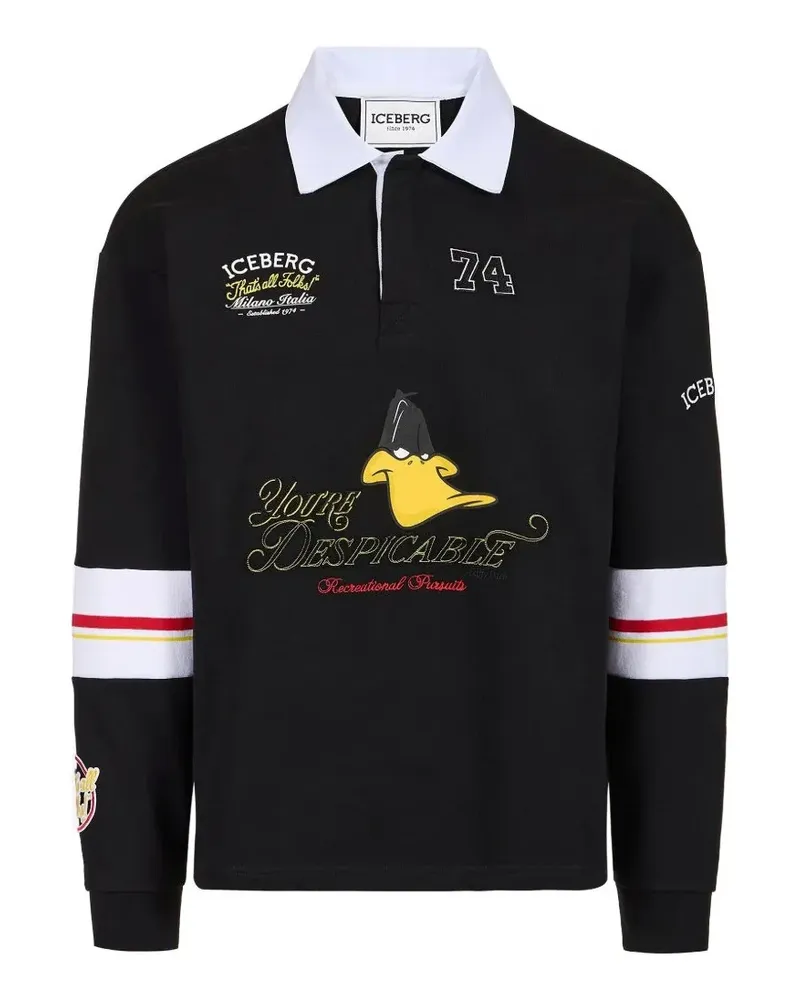 Iceberg Poloshirt mit grafischem Print - Schwarz Schwarz