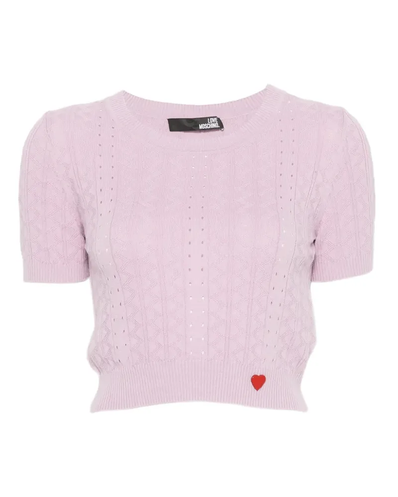 Moschino heart-embroidered T-shirt - Violett Violett