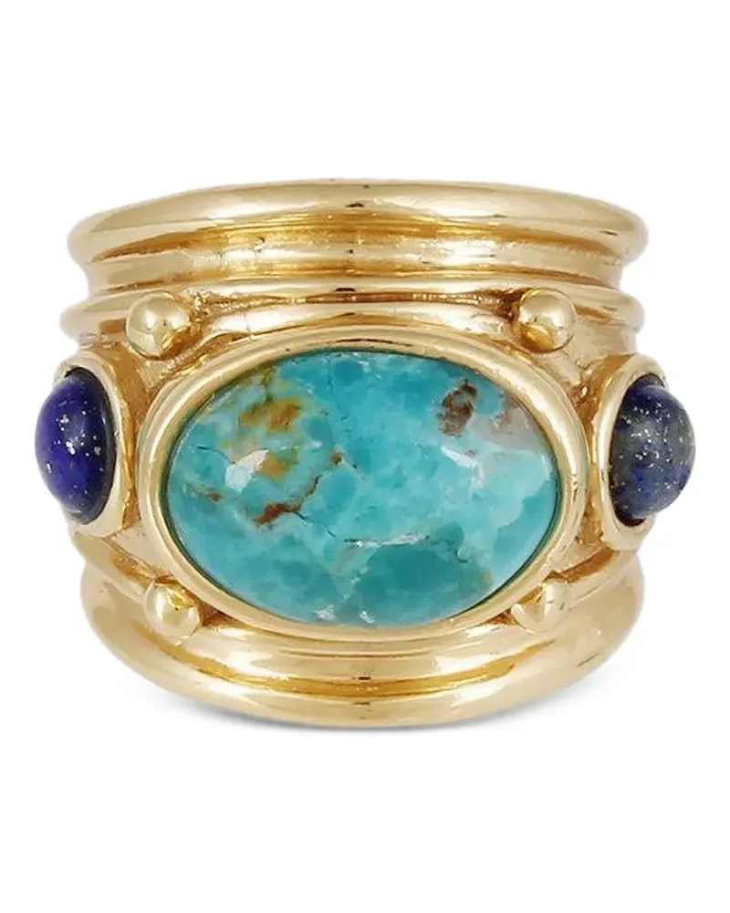 Gas Bijoux Simone Ring mit Amazonit und Malachit - Gold Gold