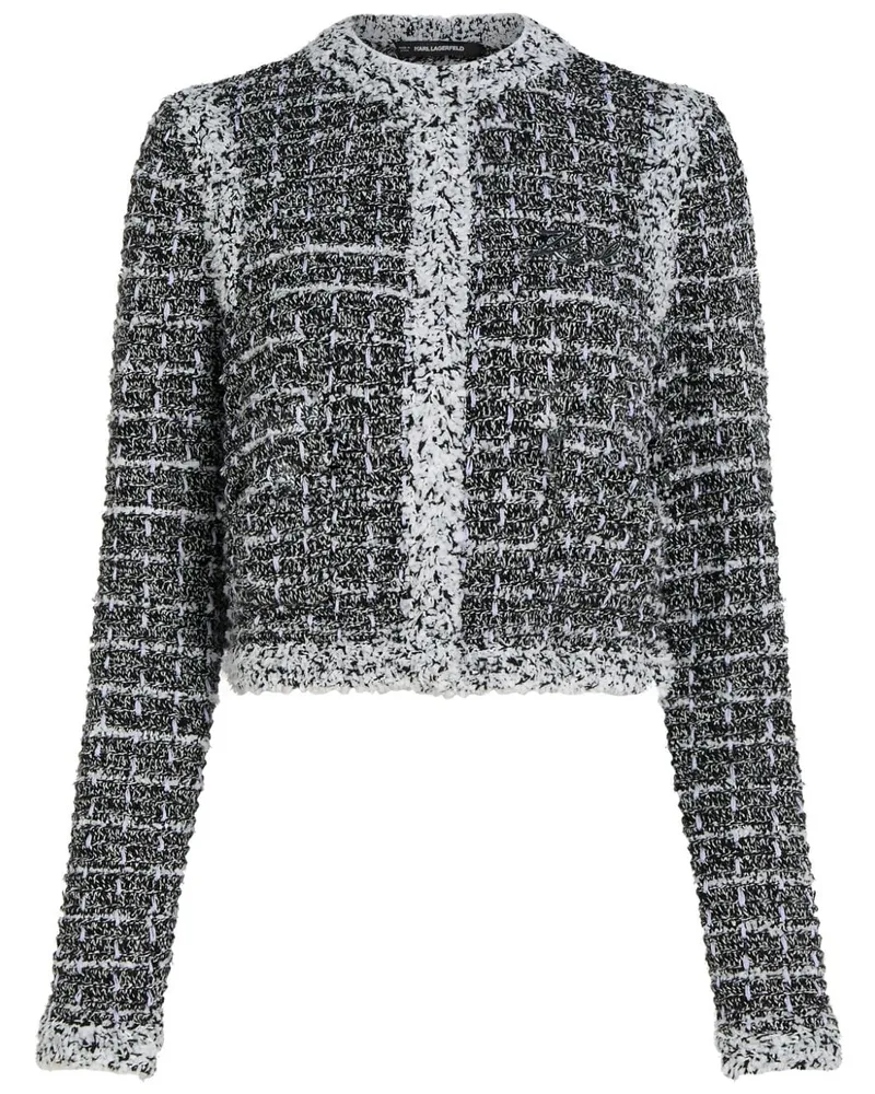 Karl Lagerfeld Bouclé-Cardigan mit Druckknopfverschluss - Schwarz Schwarz