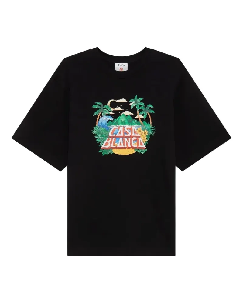 Casablanca Paris Casa Beach Wave T-Shirt - Schwarz Schwarz