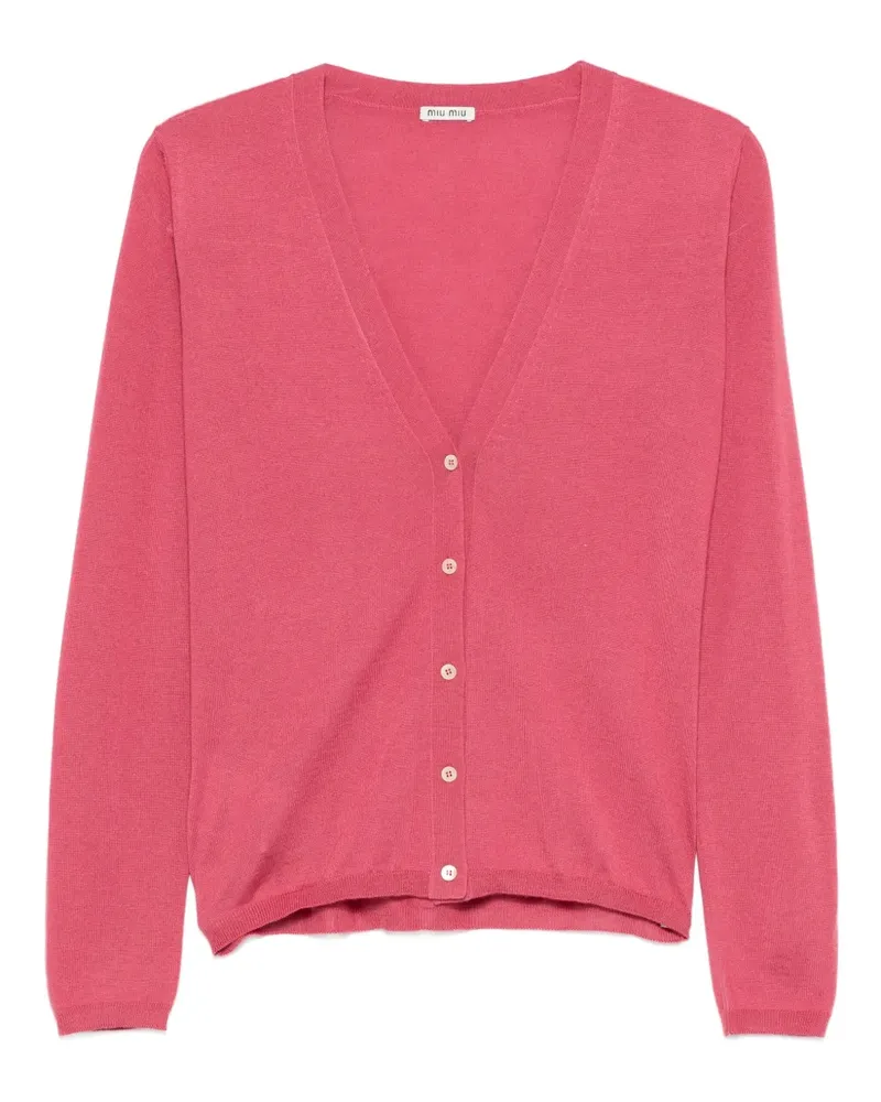 Miu Miu Cardigan mit V-Ausschnitt - Rosa Rosa