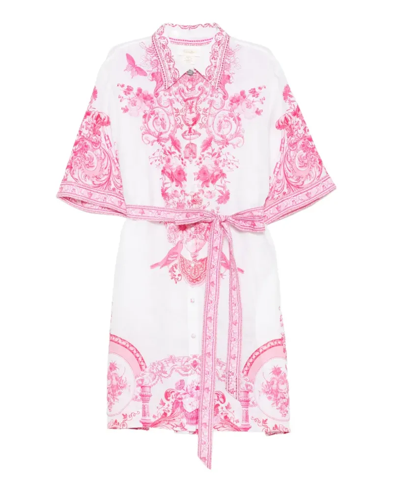 Camilla Minikleid mit Blumenprint - Weiß Weiß