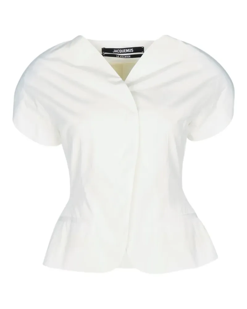 Jacquemus Kurzärmelige The Ovalo Jacke - Weiß Weiß