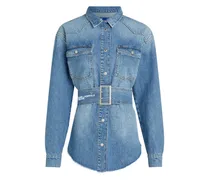 Jeanshemd mit Gürtel - Blau